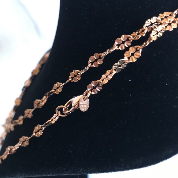 Vintage Bronze Milor Italy Rose Gold Link Necklace - Picture 5 of 16